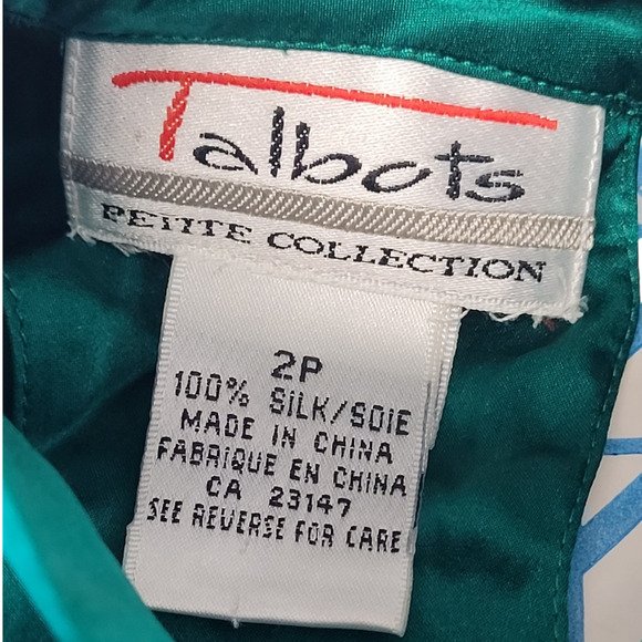 Talbots Vintage Petite Silk Satin Turtleneck Luxe Button Back Long Sleeve Blouse - Picture 4 of 15